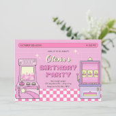 Invitation Jeu rose arcade  (Debout devant)