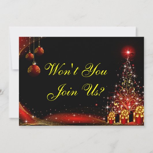 Invitation Jeu rouge des merveilles de Noël (Devant)