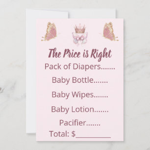 Invitation Jeu Royal Princess Pink Gold Price is Right