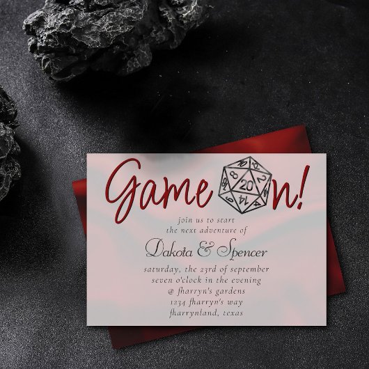 Invitation Jeu RPG activé | Jeu de lecture de table Red Retro