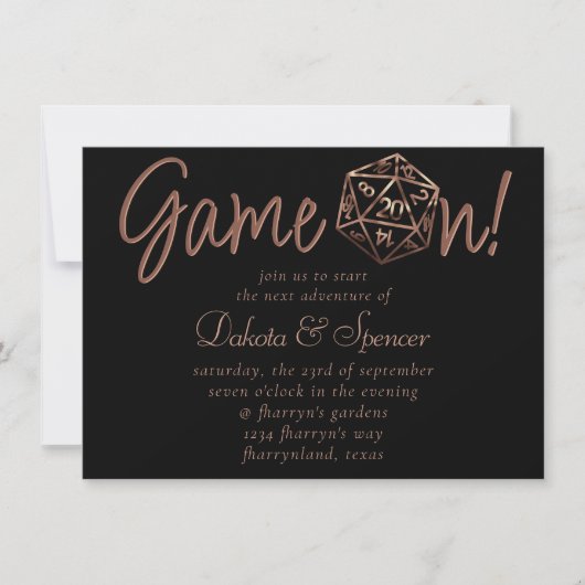 Invitation Jeu RPG activé | Jeu de lecture PnP Tabletop en cu (Devant)