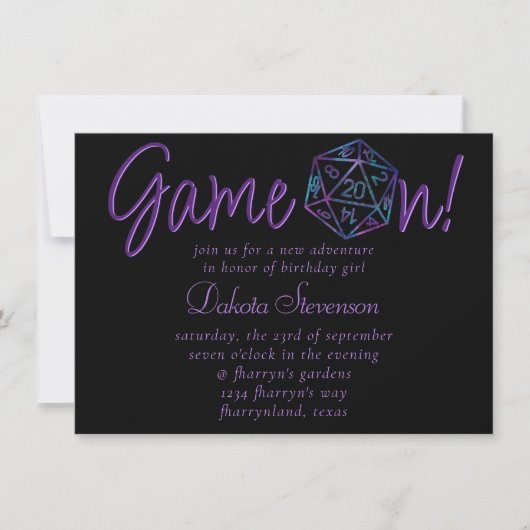Invitation Jeu RPG activé | Jeu de rôle Nebula Tabletop PnP (Devant)