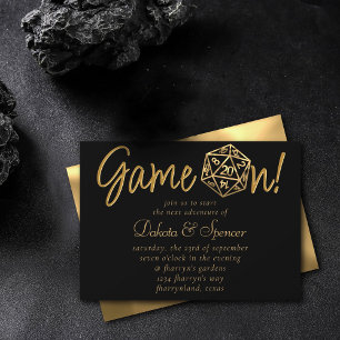 Invitation Jeu RPG   Tablette de fantasy en or Joueur rétro