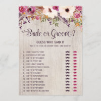 Jeu rustique de Fête de la mariée de Boho de jeune