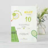 Invitation Jeu, Set, Match Tennis 10e Anniversaire (Debout devant)