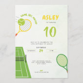 Invitation Jeu, Set, Match Tennis 10e Anniversaire (Devant)