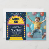 Invitation Jeu sur Arcade Anniversaire Photo (Devant)