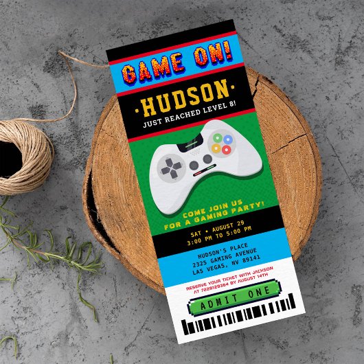 Invitation Jeu sur billet fête d'anniversaire