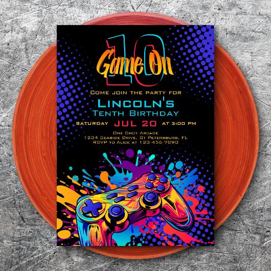 Invitation Jeu Sur Contrôleur De Jeu Vidéo Anniversaire