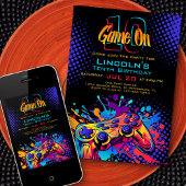 Invitation Jeu Sur Contrôleur De Jeu Vidéo Anniversaire