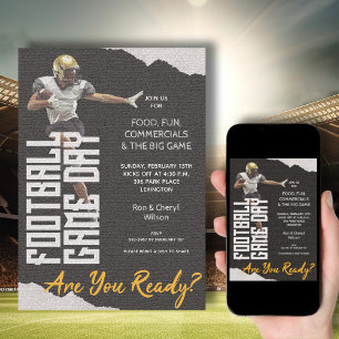 Invitation Jeu sur le joueur de football noir