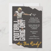 Invitation Jeu sur le joueur de football noir (Devant)