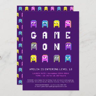 Invitation Jeu sur les filles jeu vidéo 13e anniversaire