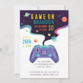 Invitation Jeu Sur Niveau Up Fun Vidéo Jeu Anniversaire (Devant)