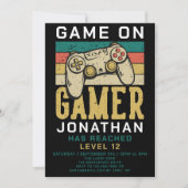 Invitation Jeu Sur Niveau Up Vidéo Jeu Anniversaire (Devant)