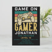 Invitation Jeu Sur Niveau Up Vidéo Jeu Anniversaire (Debout devant)