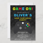 Invitation Jeu Sur Vidéo Contrôleur Jeu Jeu Anniversaire (Devant)