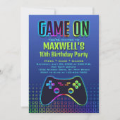 Invitation Jeu Sur Vidéo Jeu Marine Anniversaire (Devant)