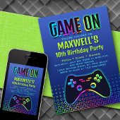 Invitation Jeu Sur Vidéo Jeu Marine Anniversaire