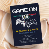 Invitation Jeu Sur Vidéo Moderne Jeu Twin Anniversaire de enf