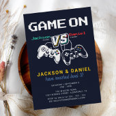 Invitation Jeu Sur Vidéo Moderne Jeu Twin Anniversaire de enf