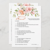 Invitation Jeu téléphonique floral nuptial/course Mariage (Devant / Derrière)