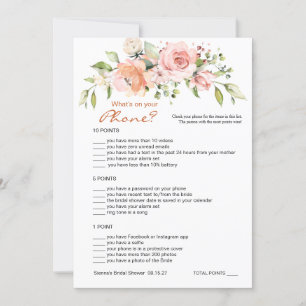 Invitation Jeu téléphonique floral nuptial/course Mariage
