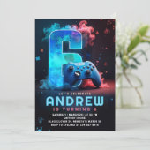 Invitation Jeu vidéo 6e fête d'anniversaire (Debout devant)