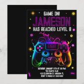 Invitation Jeu vidéo Anniversaire Jeu de Garçon (Devant / Derrière)