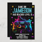 Invitation Jeu vidéo Anniversaire Jeu de Garçon (Devant / Derrière)