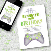 Invitation Jeu vidéo aquarelle Anniversaire