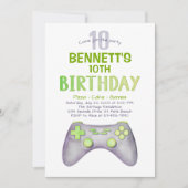 Invitation Jeu vidéo aquarelle Anniversaire (Devant)