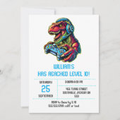 Invitation Jeu Vidéo Dinosaur Jeu Anniversaire (Devant)