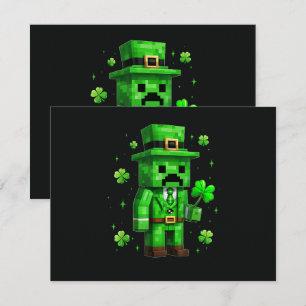 Invitation Jeu vidéo drôle de la Saint-Patrick sur le Leprech