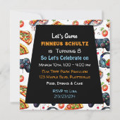 Invitation Jeu vidéo et fête de la pizza l'anniversaire du ga (Dos)