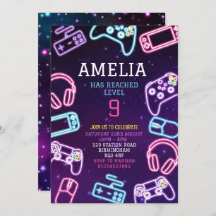 Invitation Jeu vidéo fête d'anniversaire