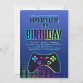 Invitation Jeu Vidéo Garçons Marine Anniversaire (Devant)