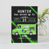 Invitation Jeu vidéo pour enfants Camion Anniversaire (Debout devant)