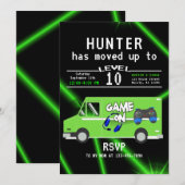 Invitation Jeu vidéo pour enfants Camion Anniversaire (Devant / Derrière)