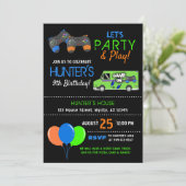 Invitation Jeu vidéo pour enfants Camion Anniversaire Invitat (Debout devant)