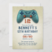 Invitation Jeu vidéo Simple Retro Anniversaire (Devant)