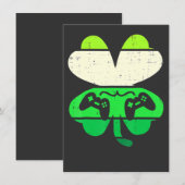 Invitation Jeu Vidéo Trèfle Rétro St Patrick Garçons Hommes (Devant / Derrière)