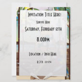 Invitation Jeu vintage de Pinball Machine (Dos)