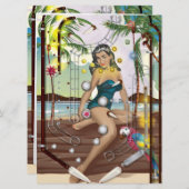 Invitation Jeu vintage de Pinball Machine (Devant / Derrière)