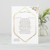 Invitation Jeu wedding shower Beau rose Floral Élégant (Debout devant)