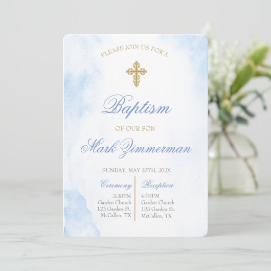 Invitation Jeune baptême (Debout devant)