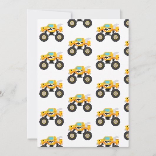 Invitation Jeune camionnette sauvage à monstre (Dos)