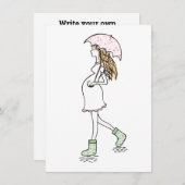 Invitation Jeune Dame Enceinte Kickin' It Card (Devant / Derrière)