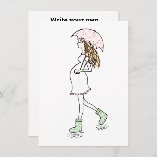 Invitation Jeune Dame Enceinte Kickin' It Card (Devant / Derrière)