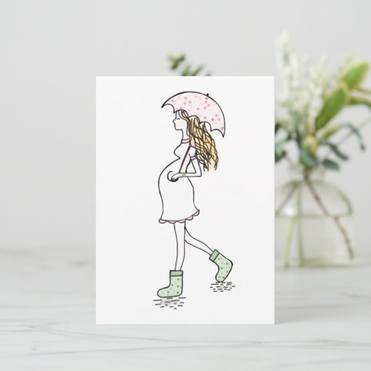 Invitation Jeune Dame Enceinte Kickin' It Card (Debout devant)